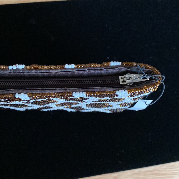 Beaded Brown and White Mini Bag - Picture 5 of 11